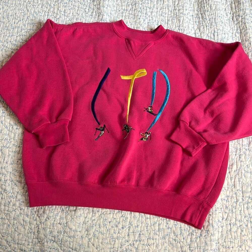 Vintage LimitedToo Kids Embroidered Ski Sweatshirt
